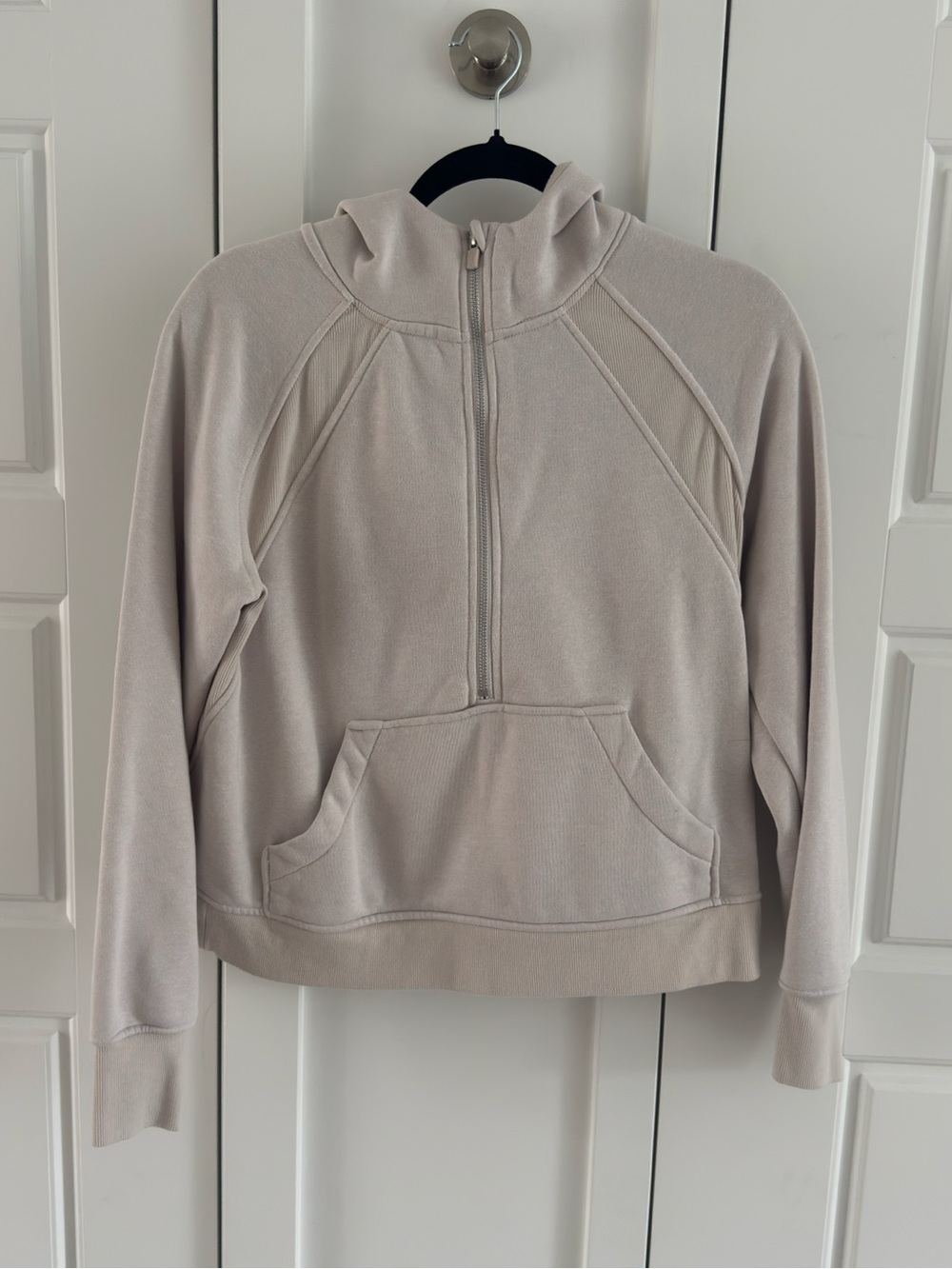 Danskin Half-Zip Hoodie in Light Taupe